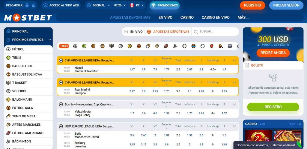 Stránka kasina Mostbet – výhody platformy